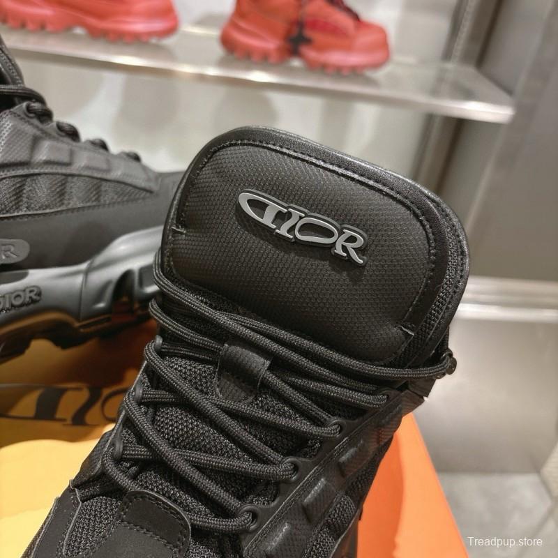 2024 Unisex Dior black fabric leather sneakers