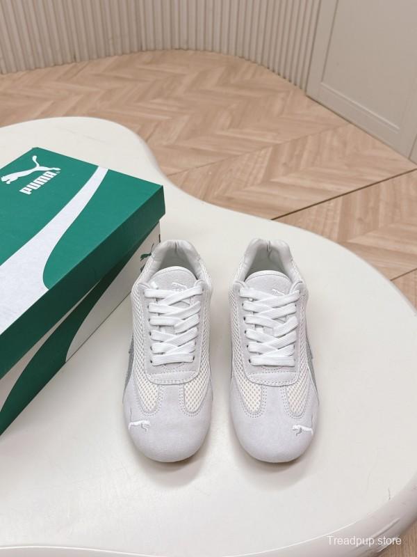 2025 Women Puma White Suede Mesh Casual Sneakers LY00280
