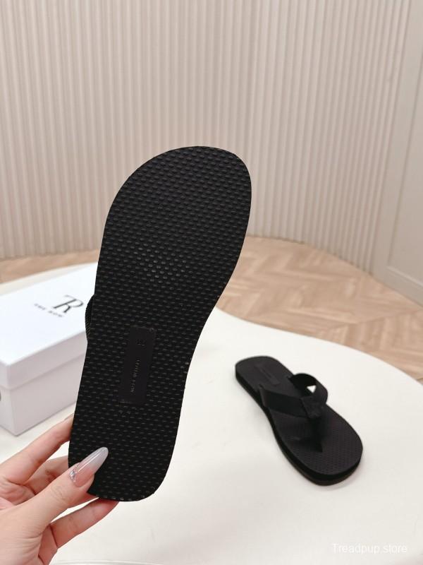 2025 The Row Black Rubber Slippers