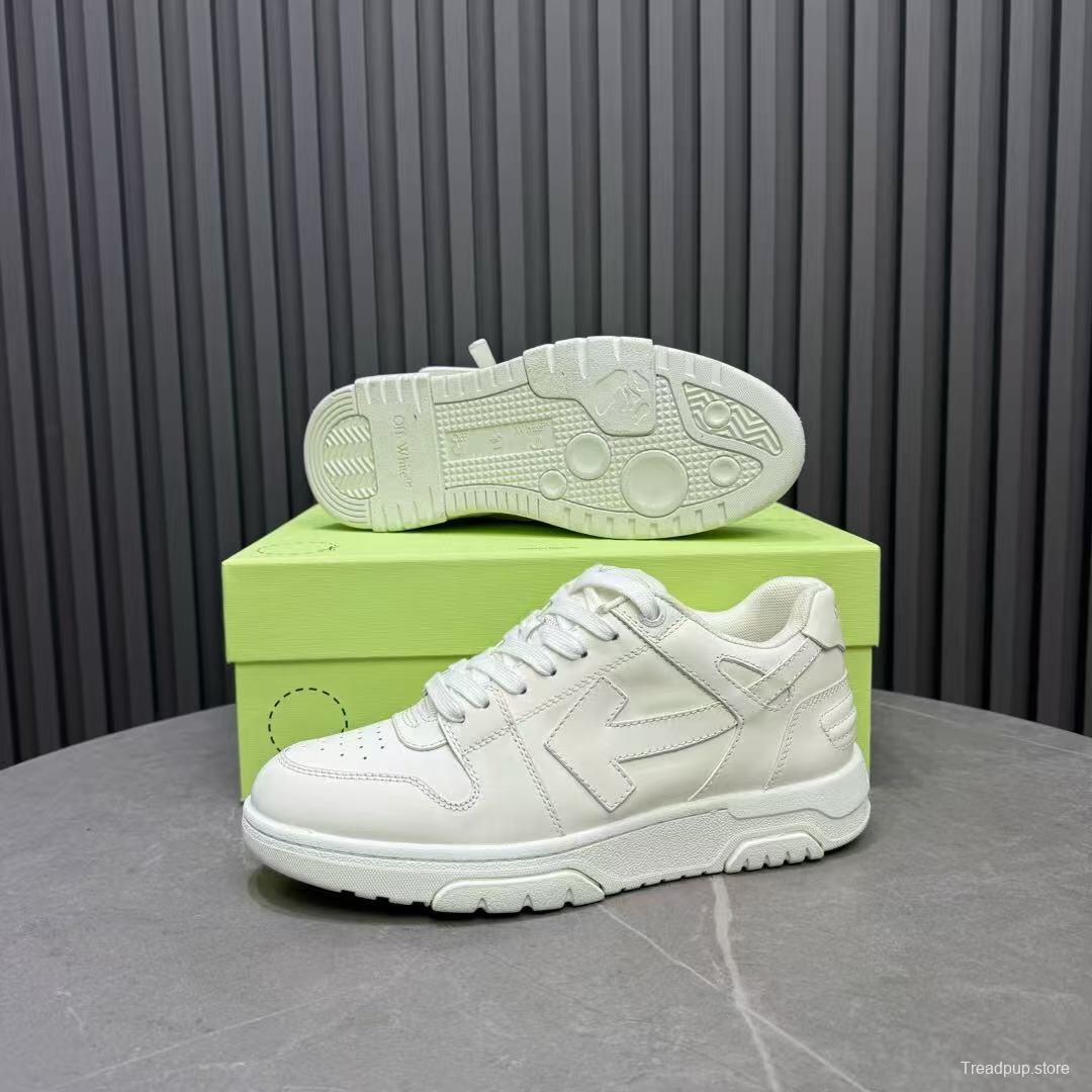 2025 Unisex Off-White White Leather Sneakers KFY00320