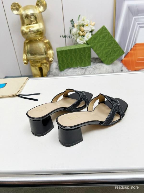 2025 Gucci Black Leather Slippers