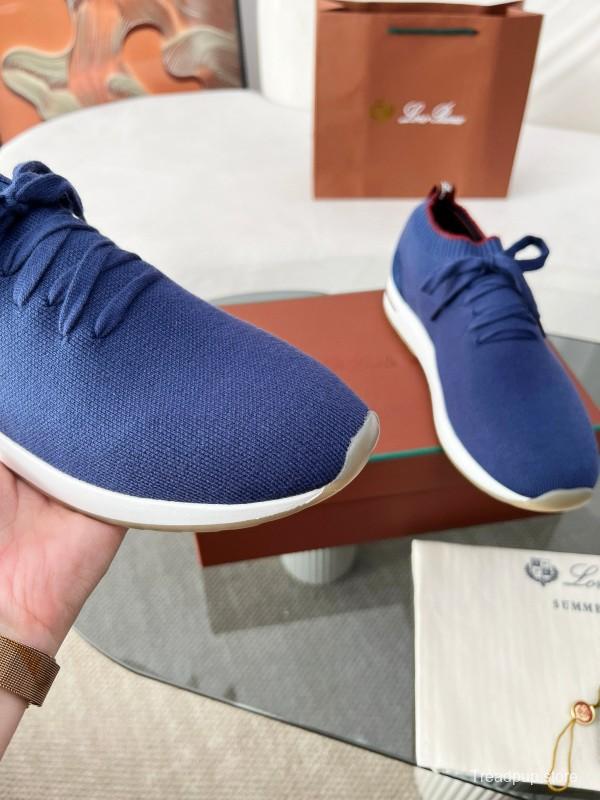 2024 Men Le Parmentier Blue Wool Knit Sneakers MJ00330