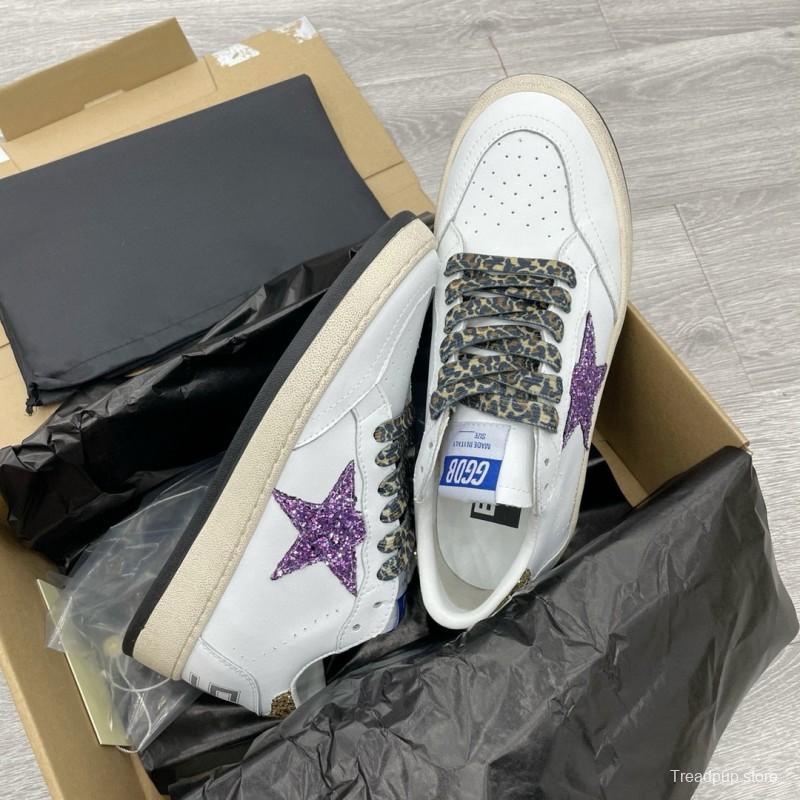 2024 Unisex GGDB White Purple Gold Leather Suede Sneakers MJ00260