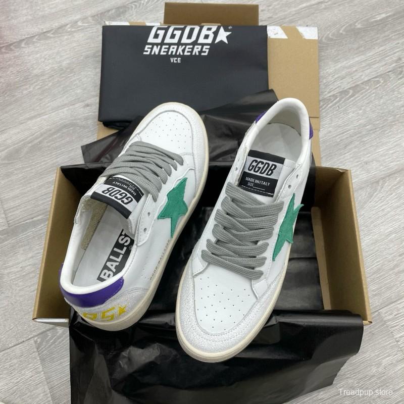 2024 Unisex GGDB White Green Purple Leather Sneakers MJ00260