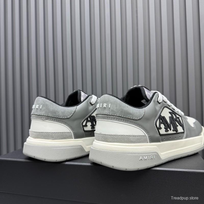 2025 Unisex Amiri White Grey Leather Sneakers MJ00360
