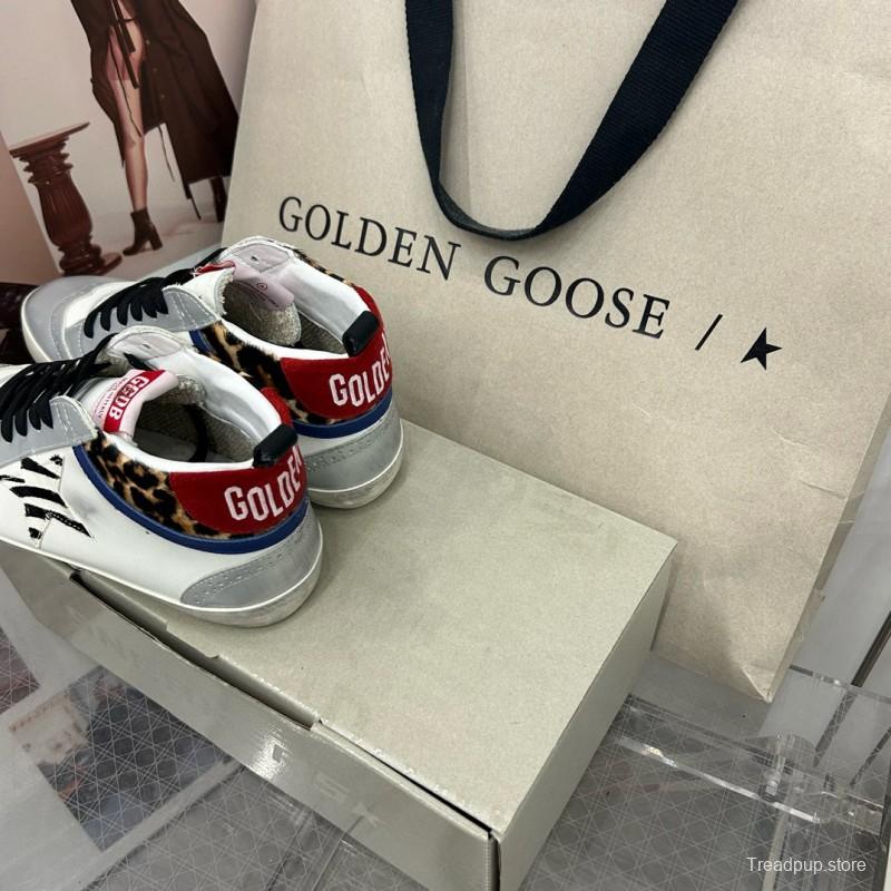 2024 Unisex GGDB White Leopard Blue Leather Suede High-Top Sneakers MJ00300