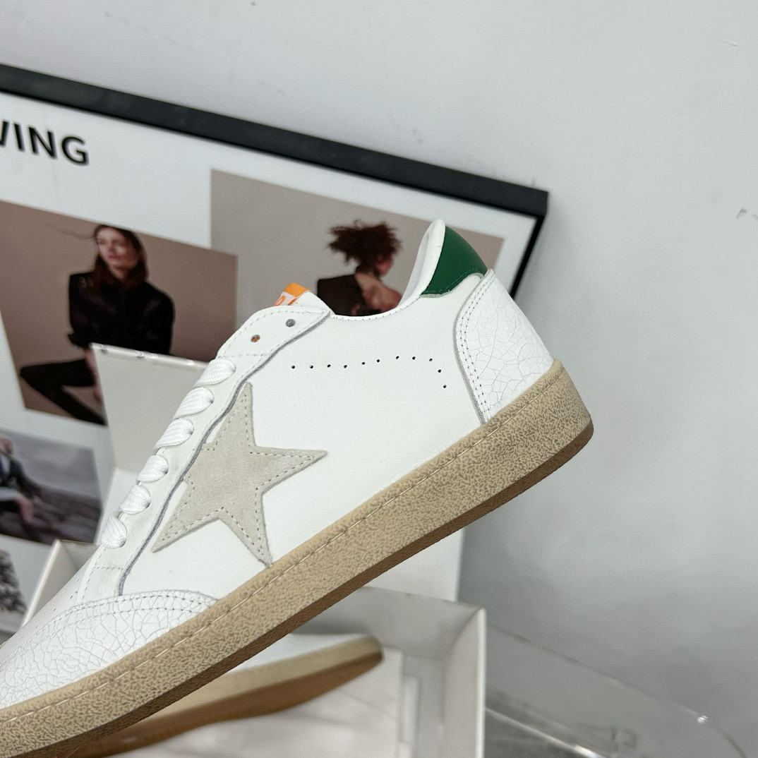 2024 Unisex GGDB White Grey Green Leather Sneakers MJ00260