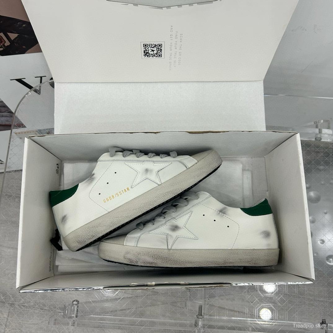 2025 Unisex GGDB White Green Leather Sneakers