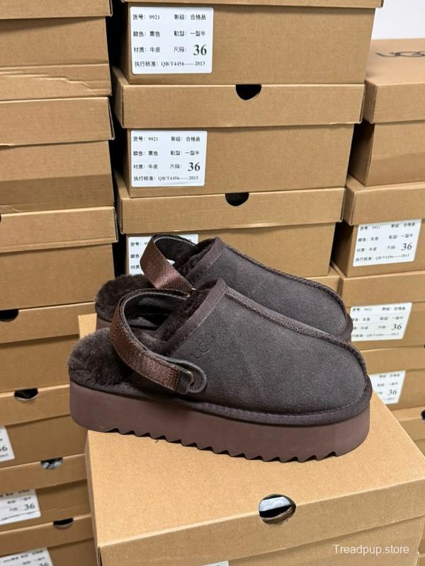 2024 UGG Walnut Brown Suede Slippers MJ00170