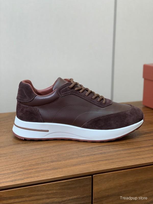 2025 Unisex Le Parmentier Brown Suede Leather Casual Sneakers