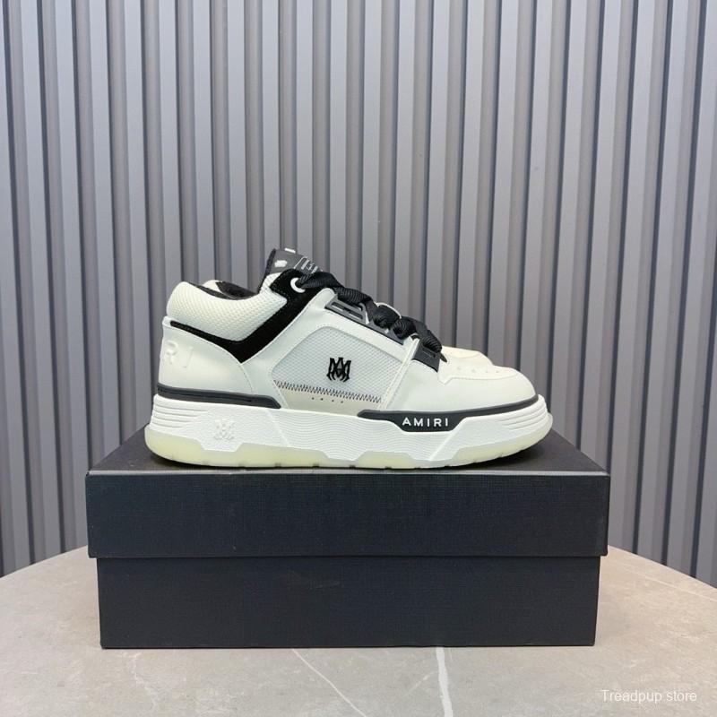 2024 Unisex Amiri Black White Leather Sneakers MJ00360