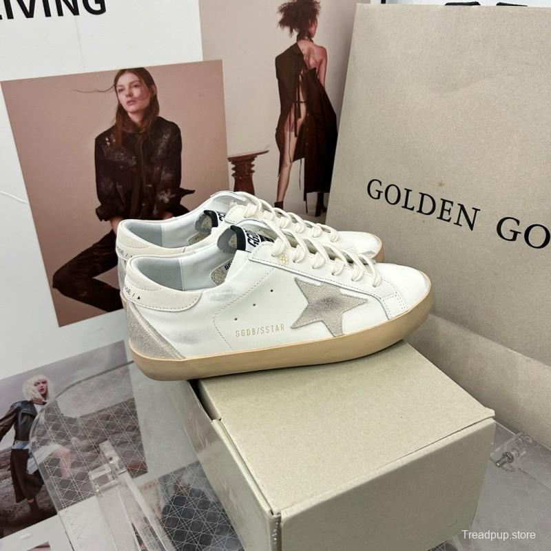 2025 Women GGDB White Grey Leather Sneakers MJ00260