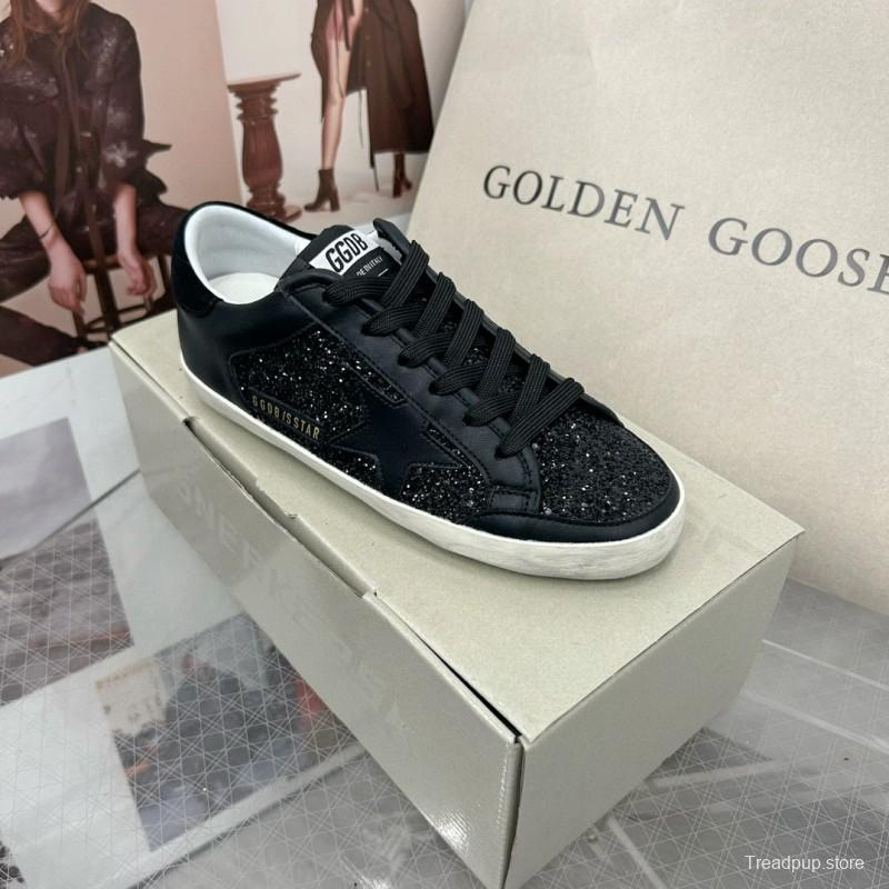 2025 Unisex GGDB Black Glitter Leather Sneakers