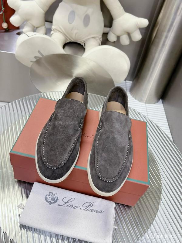 2024 Unisex Le Parmentier Grey Suede Loafers MJ00270