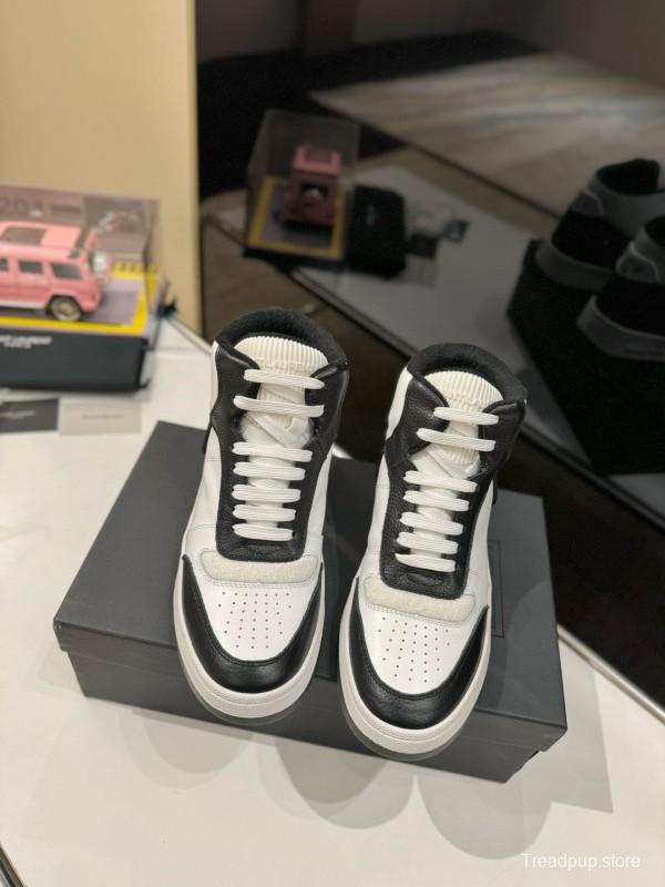 2024 Unisex Yves Saint Laurent Black White Leather Casual Sneakers MJ00390