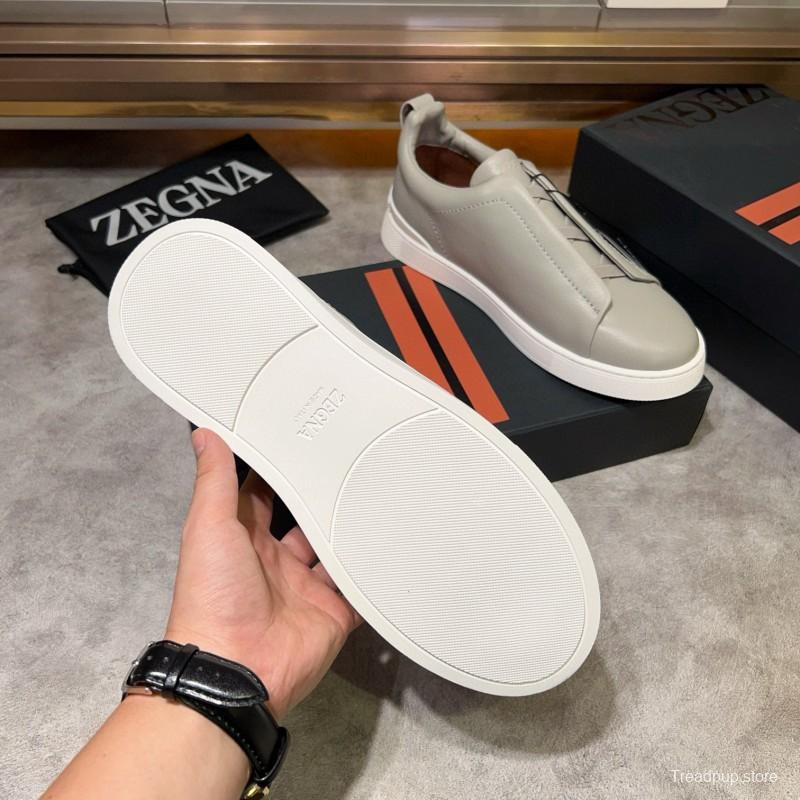 2024 Men Ermenegildo Zegna White Leather Sneakers MJ00280