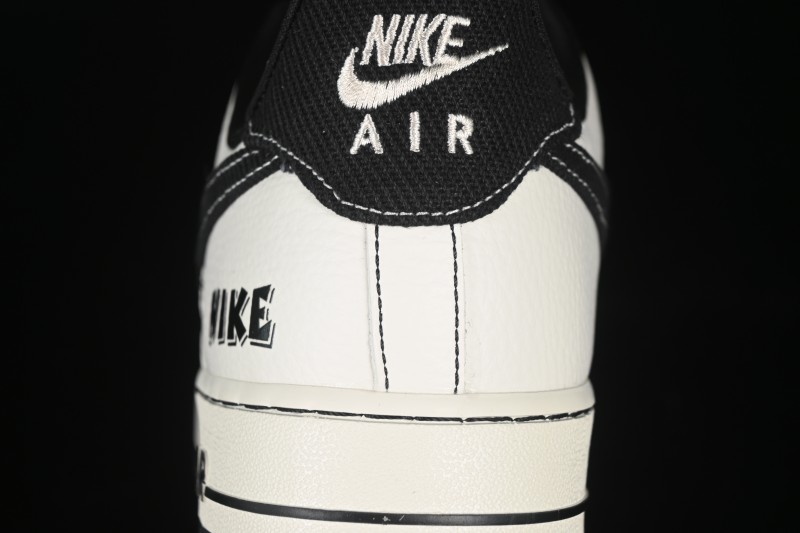 Nike Air Force 1'07 Low Black White Triple Swoosh Casual Sneakers - SC9207-537