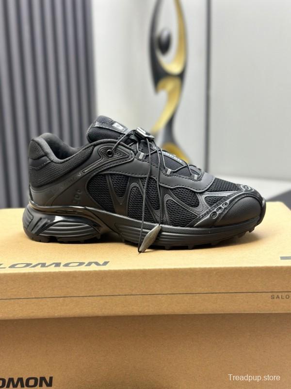 2025 Unisex SALOMON Black Leather Mesh Sneakers AS00320