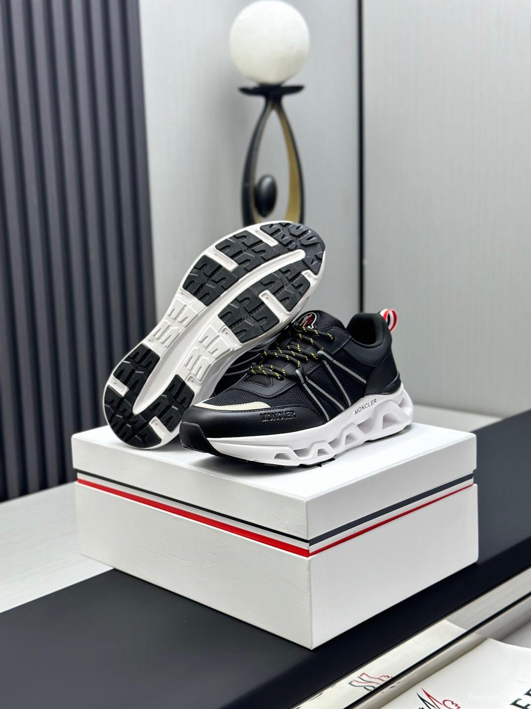 2025 Unisex Moncler Black Cordura Goretex Rubber Trailgrip GTX Trail Running Shoes KFY00390