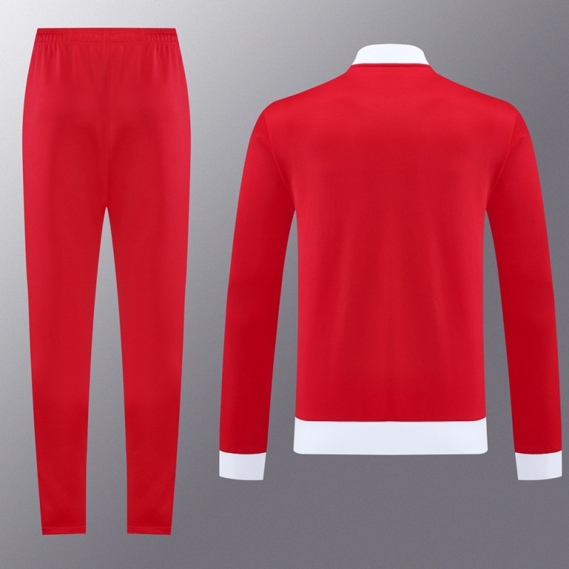 2025 Adidas Original Red Full Hoodie Zipper Jacket +Long Pants