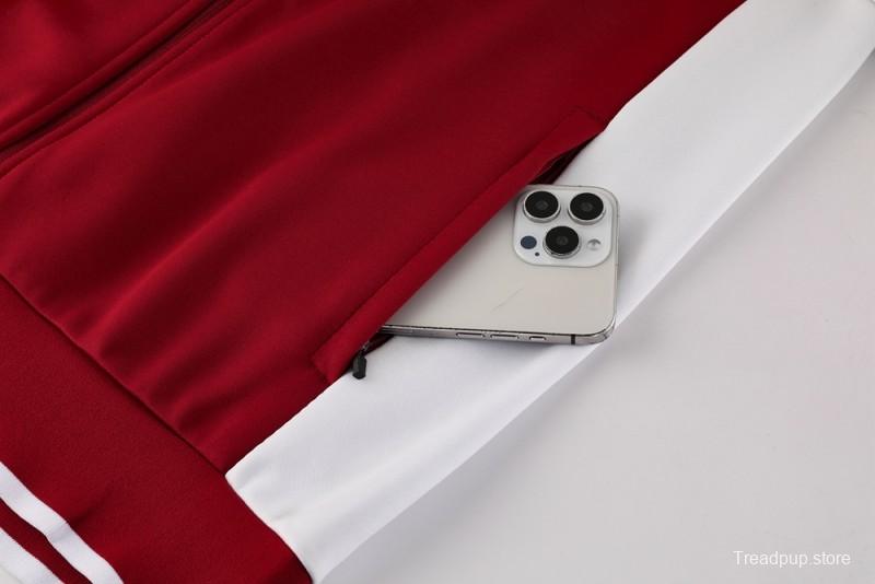 2025 Nike Navy/Red Full Hoodie Zipper Jacket +Long Pants