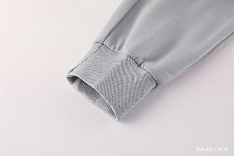 25/26 Manchester United Hooide Grey Full Zipper Jacket + Long Pants