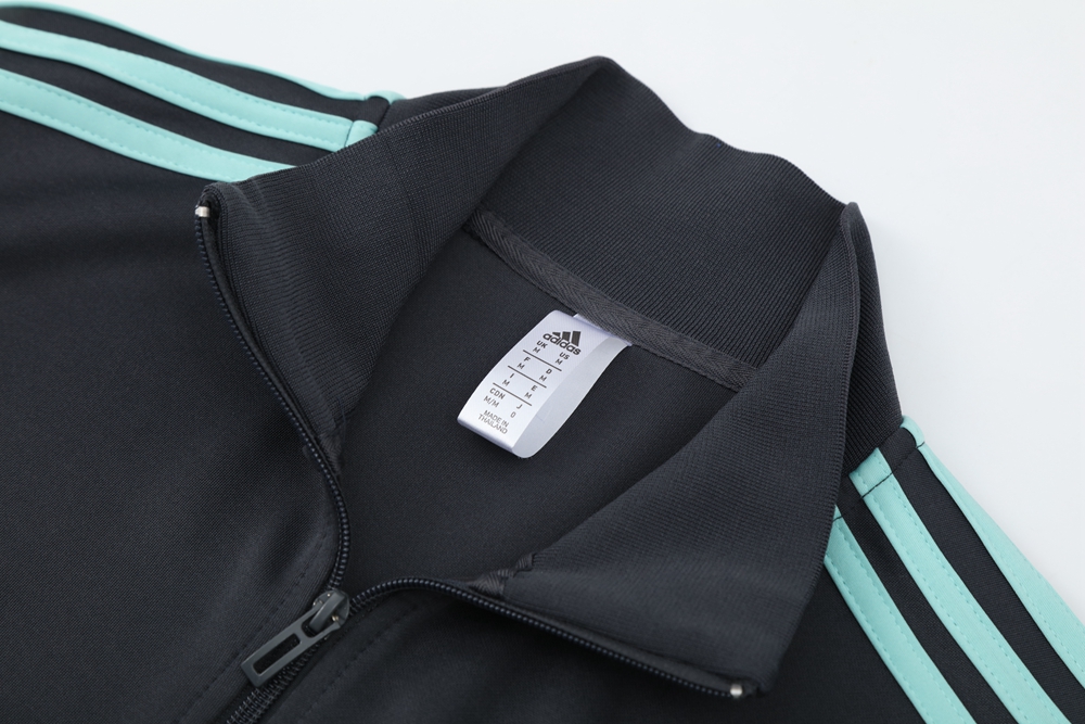 2025 Adidas Dark Grey Full Zipper Jacket +Long Pants