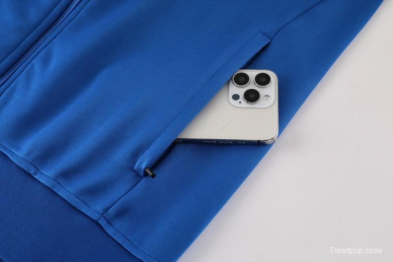 2025 Nike Blue/Black Full Hoodie Zipper Jacket +Long Pants