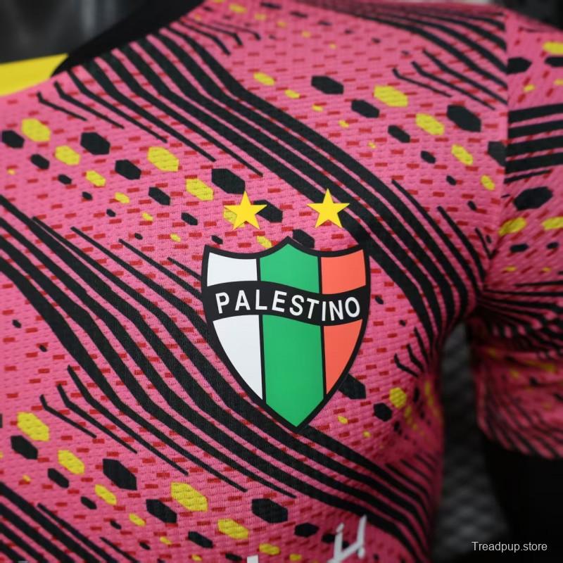 Player Version 25/26 Palestine Pink with Geometric Wave Pattern Jersey