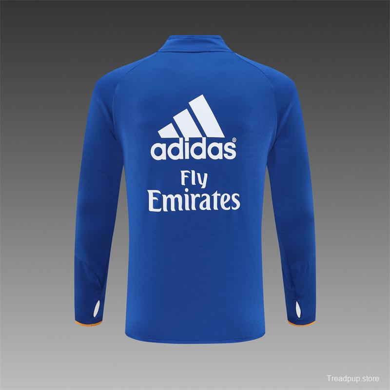 Retro 13/14 Real Madrid Color Blue Half Zipper Jacket