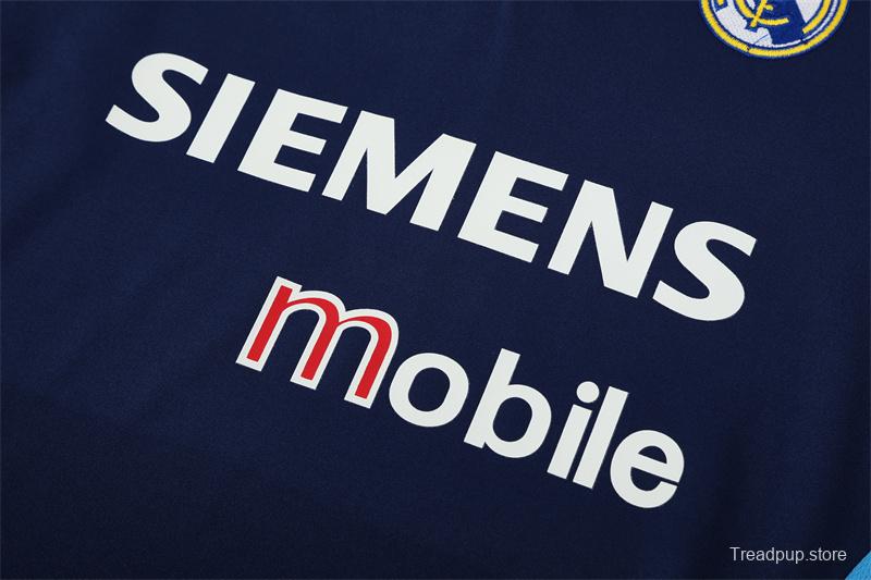 Retro 03/04 Real Madrid Royal Blue Half Zipper Jacket