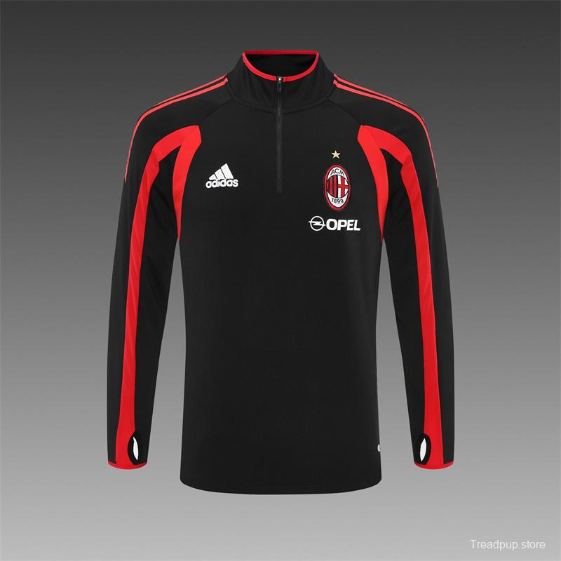 Retro 05/06 AC Milan Black Half Zipper Jacket