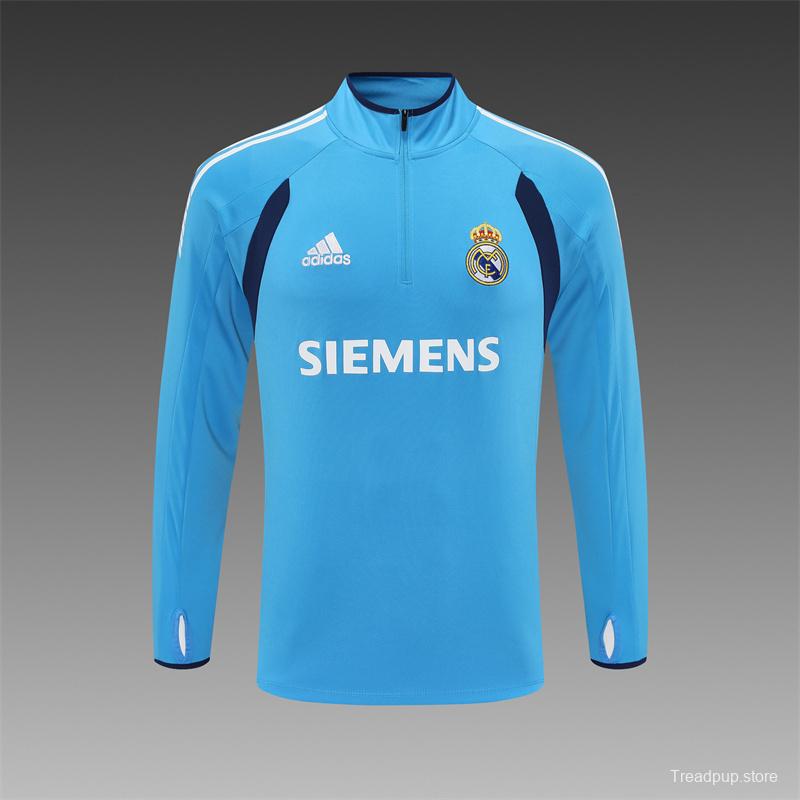 Retro 05/06 Real Madrid Light Blue Half Zipper Jacket