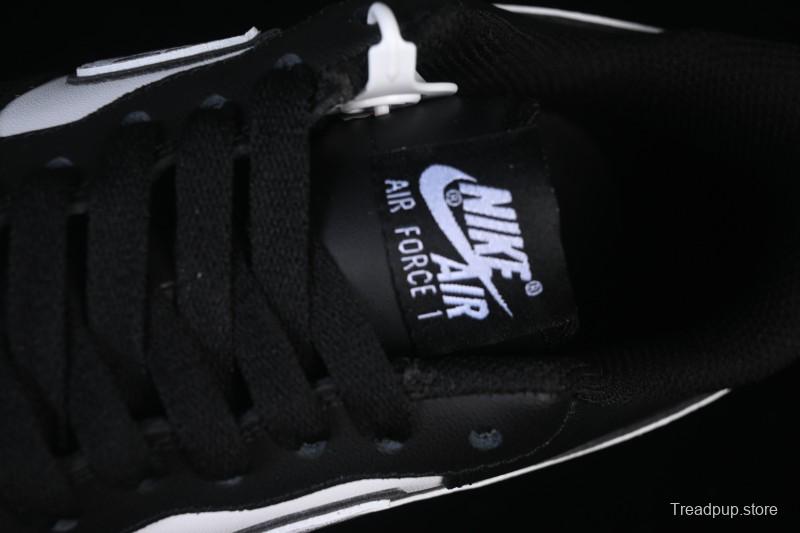 Nike Air Force 1'07 Low Black White Cracked Leather Casual Sneakers - ZH0316-118