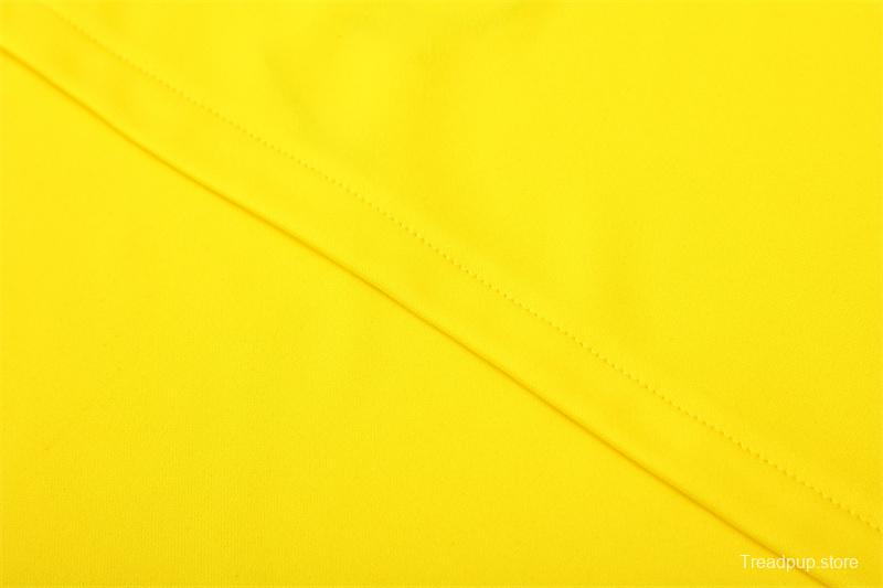 2002 Brazil Yellow Half Zipper Jacket+Long Pants