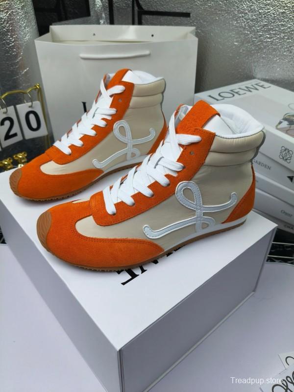 LOEWE High-Top German Training Sneakers Retro Fashion Casual White Shoes - LY00330