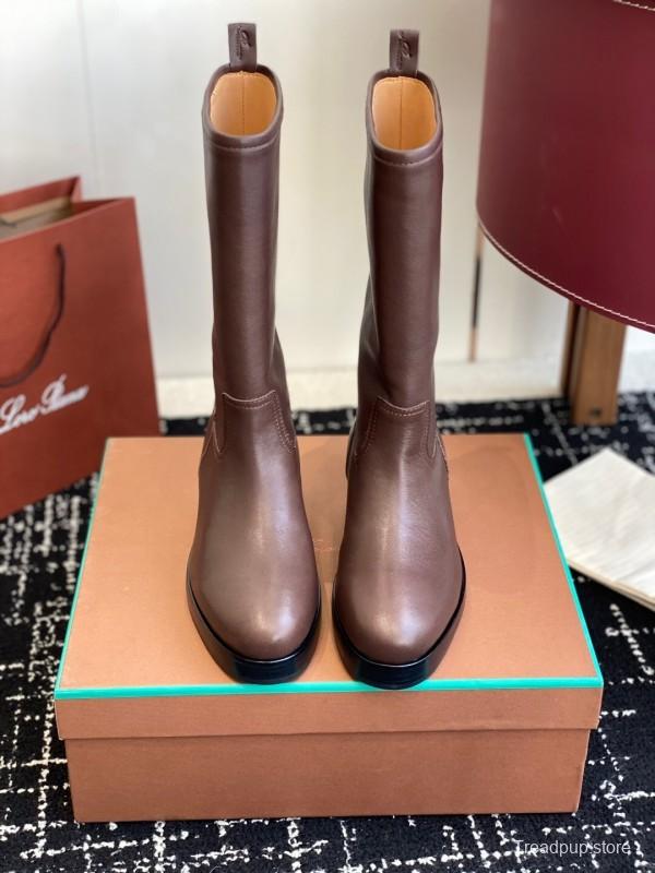 Brunello Cucinelli Classic Spring BC Calfskin High Top Thick Sole Riding Boots Long Boots - KFY00450