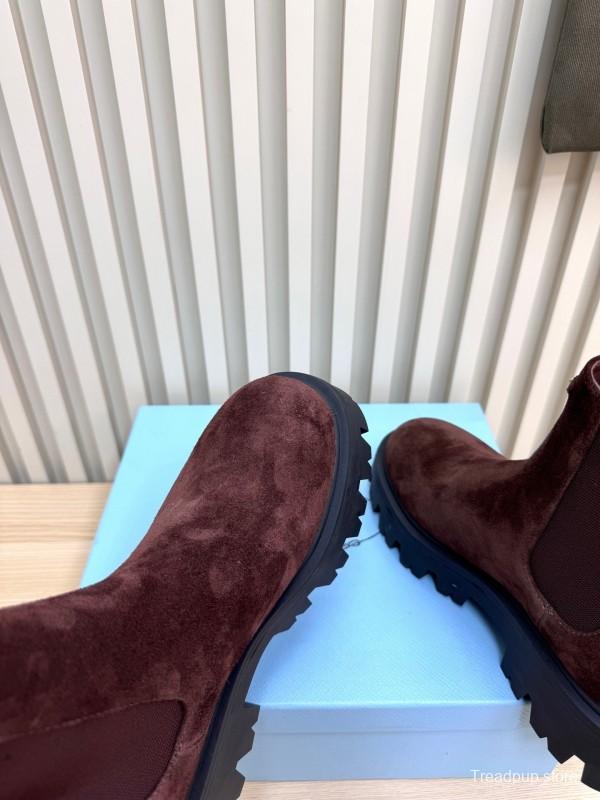 Prada 2025 SS Chunky Platform Ankle Boots - LY0340