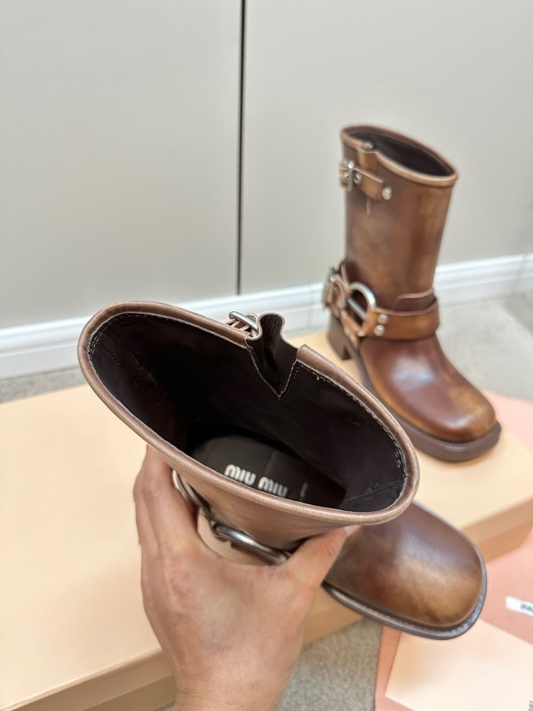 Miu Miu Fall/Winter 2025 Limited Edition Punk Style Martin Boots - LY00500