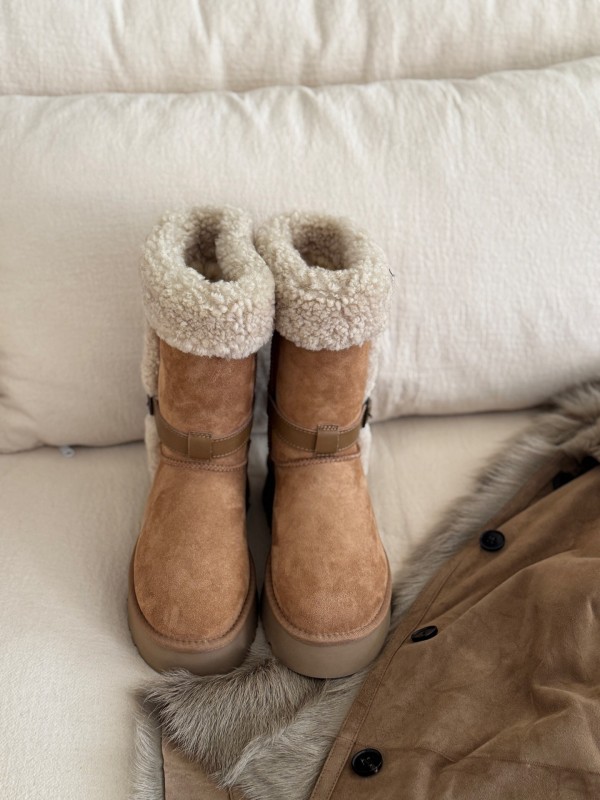 Adidas Curly Fur Thick Sole Little Knight Boots - AS00370