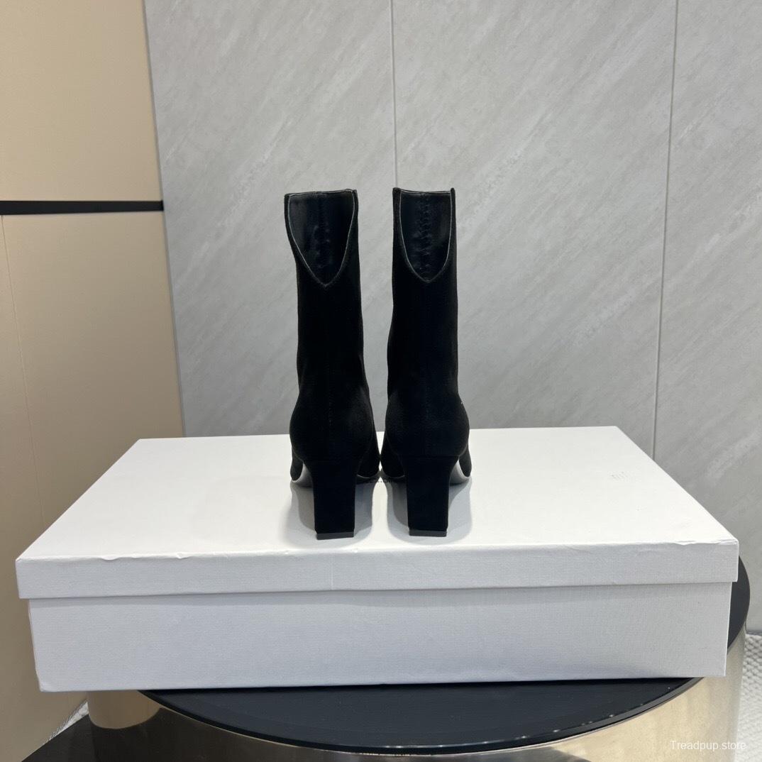 Khaite 2025 SS Collection Square Toe Slip-On Ankle Boots - KFY00390