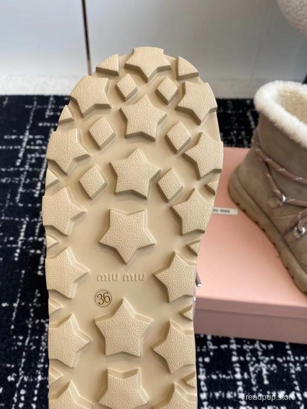 Miu Miu 2025/SS Lace-Up Snow Boots - AS00310