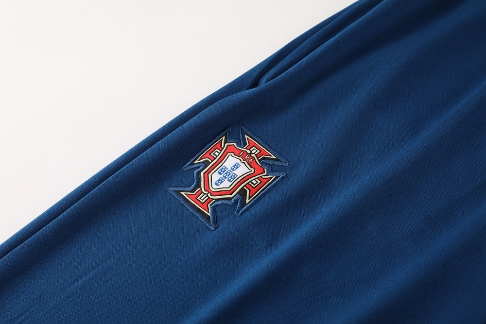 2025 Portugal Royal Blue Half Zipper Jacket+Long Pants