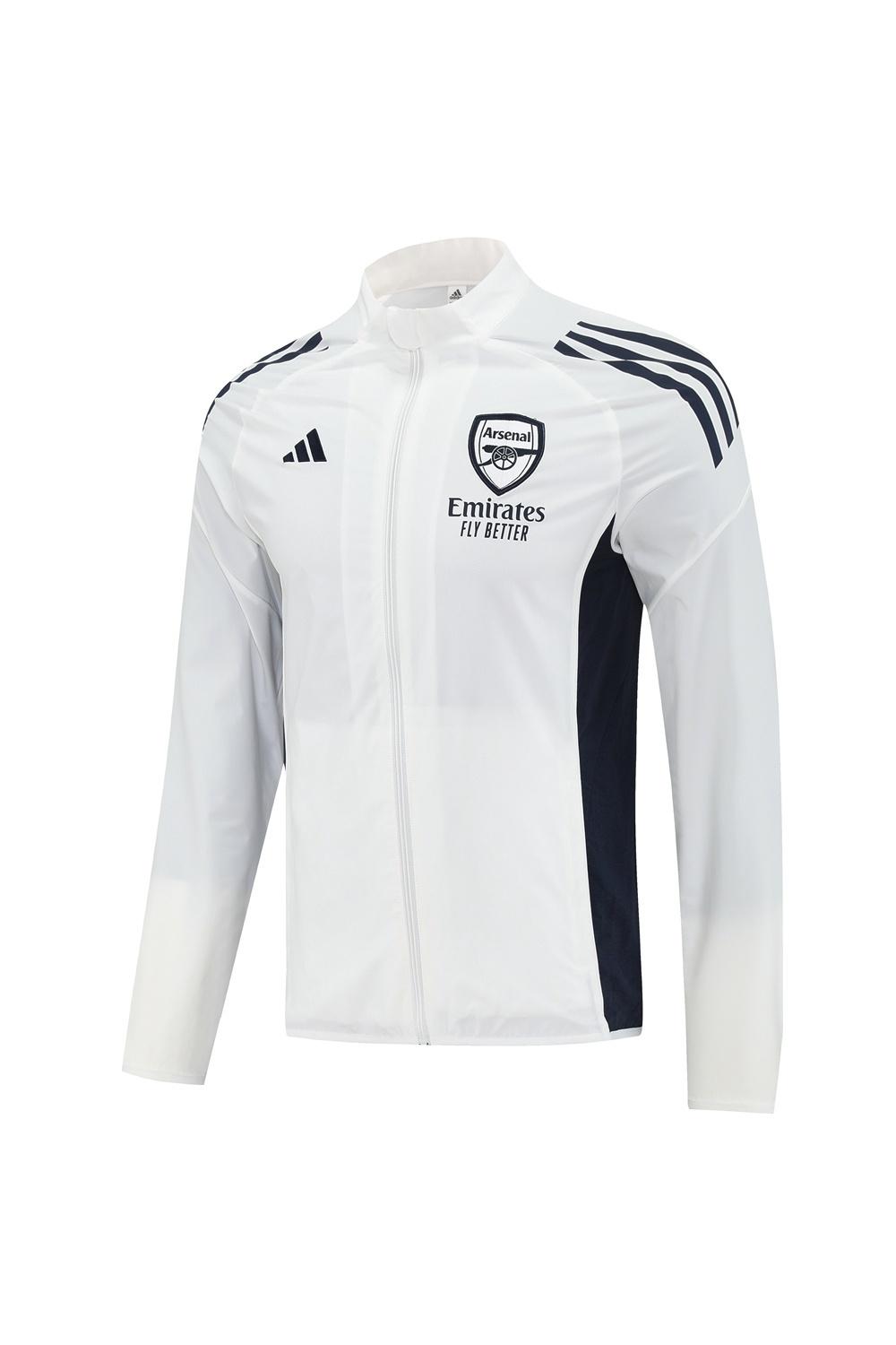 25/26 Arsenal White S-2XL Half Zipper Jacket+Long Pants