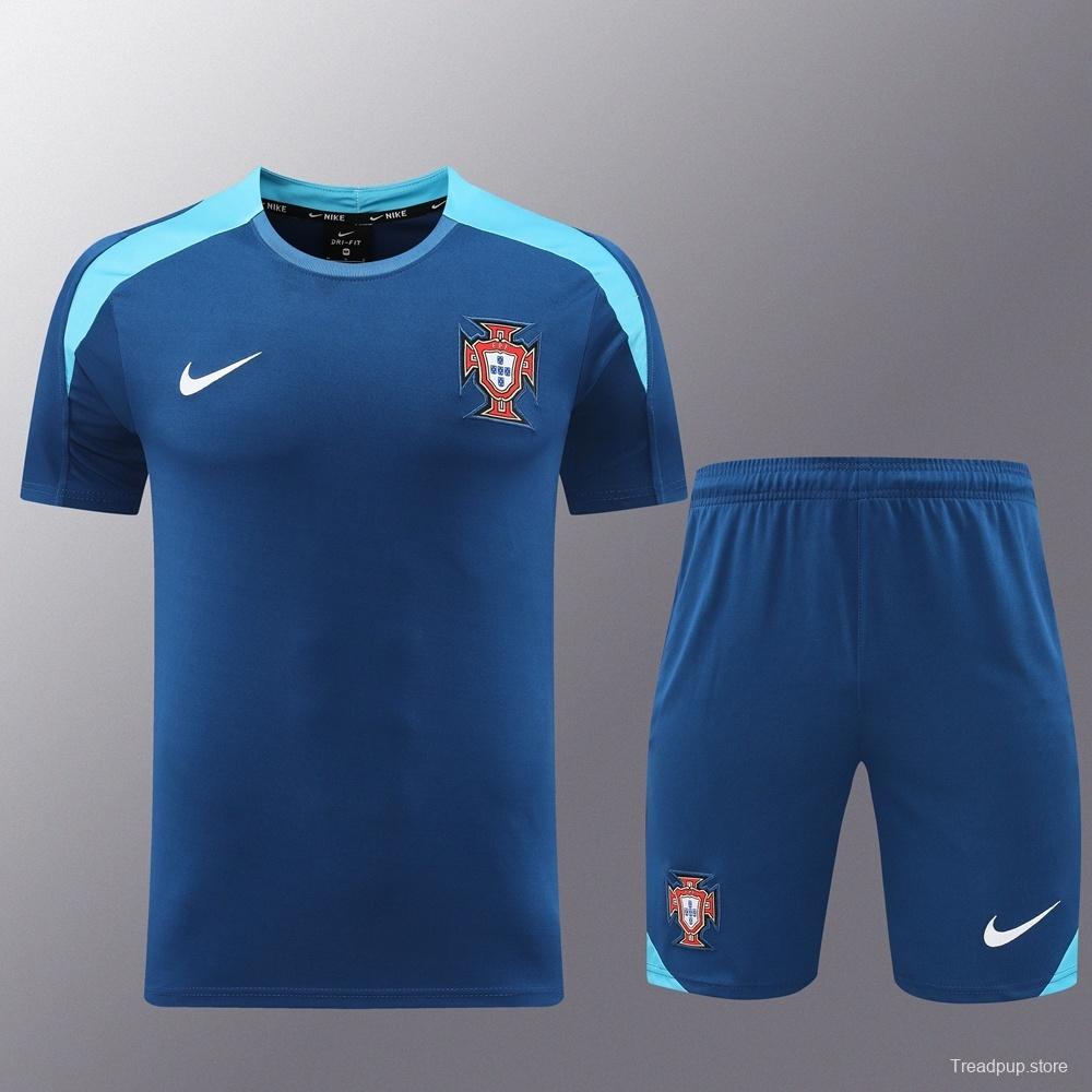 2025 Portugal Royal Blue Short Sleeve+Soccer Shorts