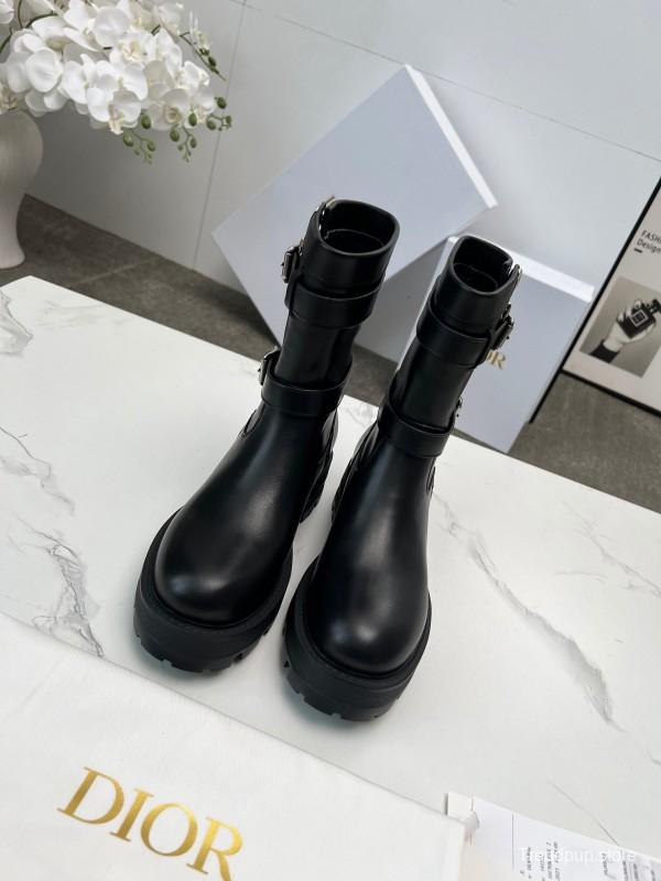 Dior 2025 SS Retro British Style Brogue New Knight Boots - LY00400