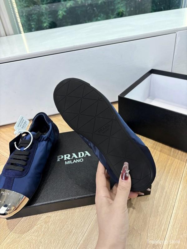 Prada Metal Toe Thin Sole Trainer Casual Shoes - LY00280