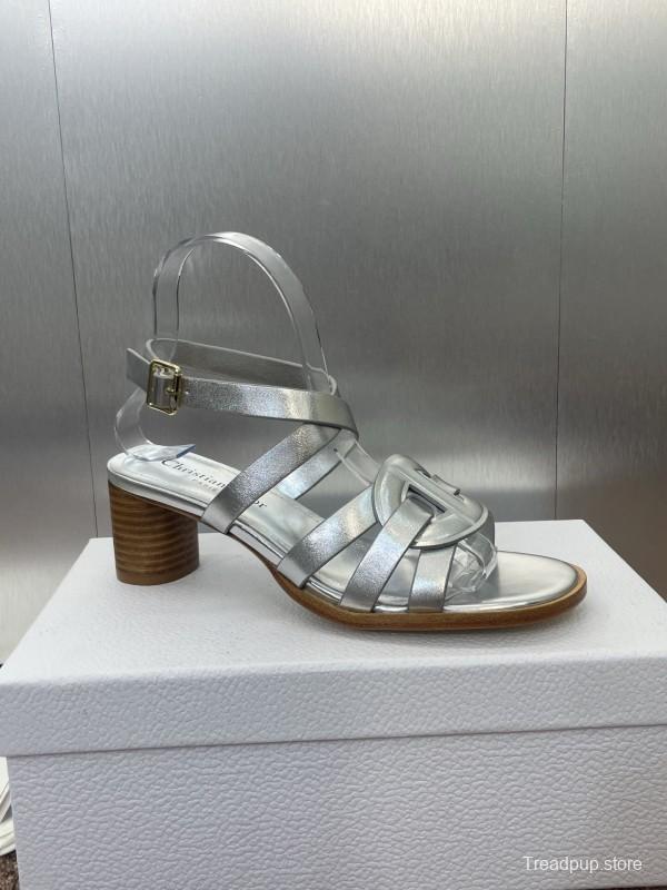 Dior D-Club Jelly Color Hollow Layered Cross Strap Mid Heel Women Shoes - KFY00290