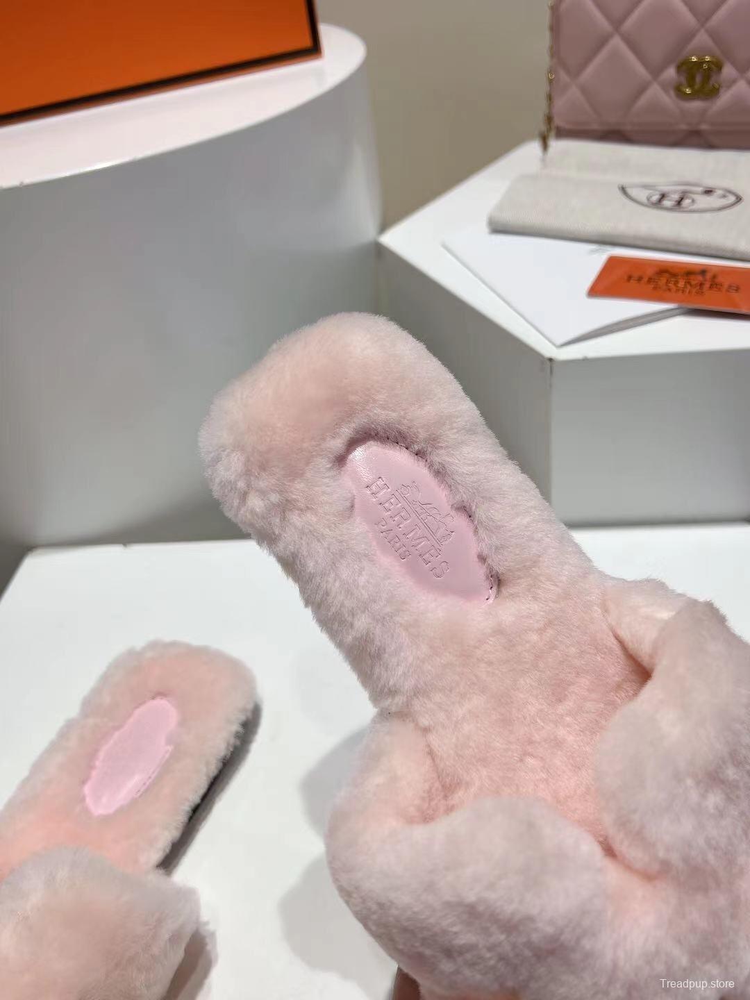 Hermès 2025 SS Love Slippers Flat Wool Slippers - LY00240
