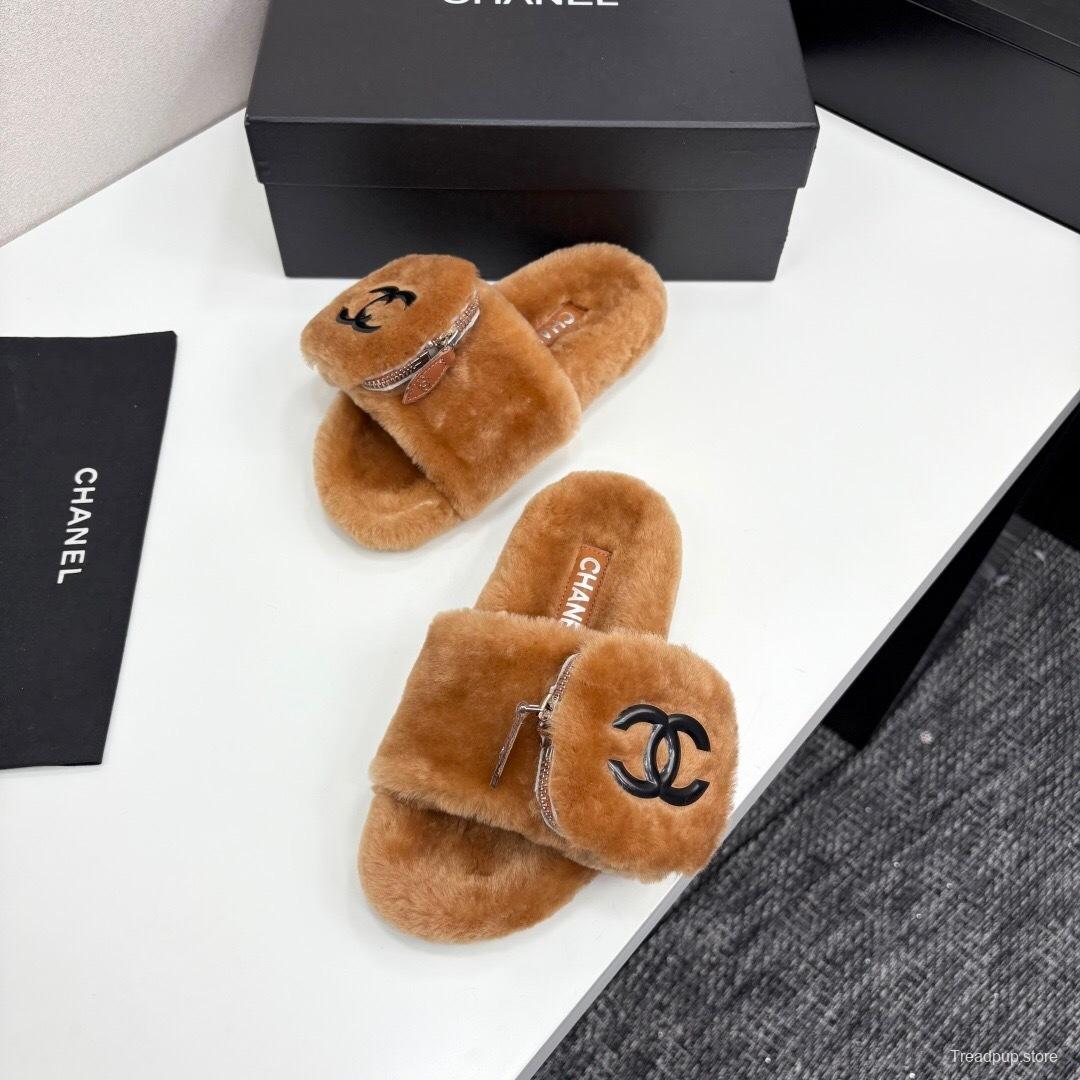 Chanel 2025 SS Latest Color Fur Slippers - LY00270